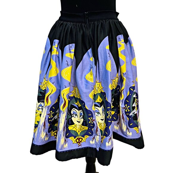 Pinup Couture Evil Queen Witch Transformation Swing Skirt Halloween Flare Pocket - Picture 5 of 12